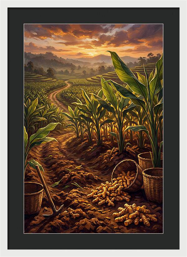 Turmeric Harvest At Sunset