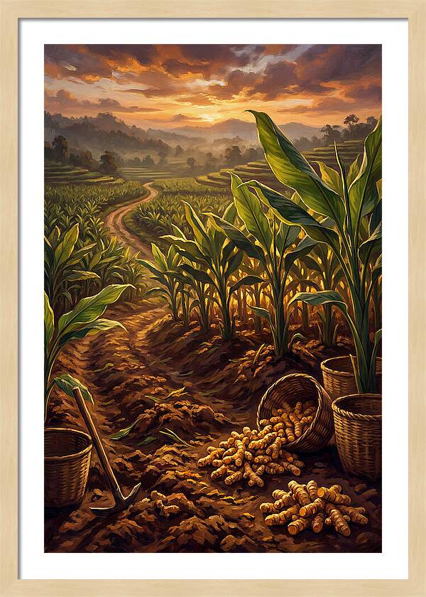 Turmeric Harvest At Sunset