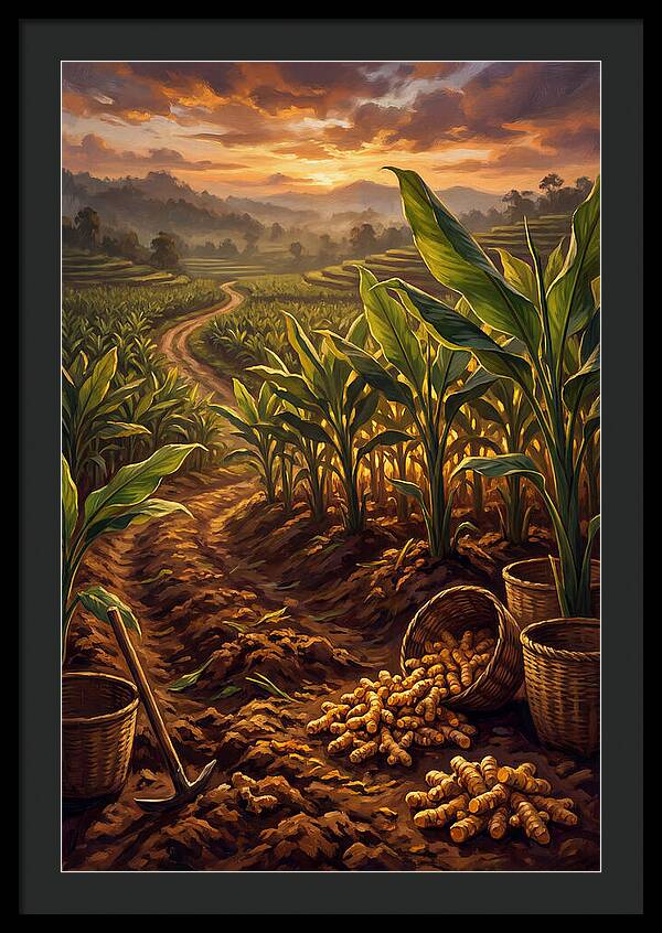 Turmeric Harvest At Sunset