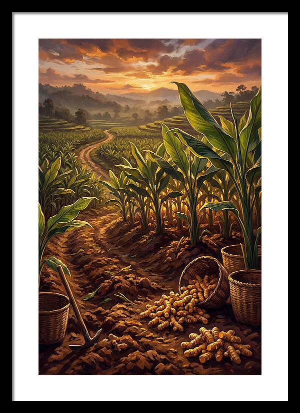Turmeric Harvest At Sunset