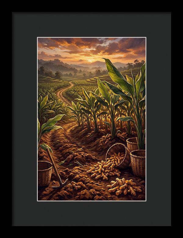 Turmeric Harvest At Sunset