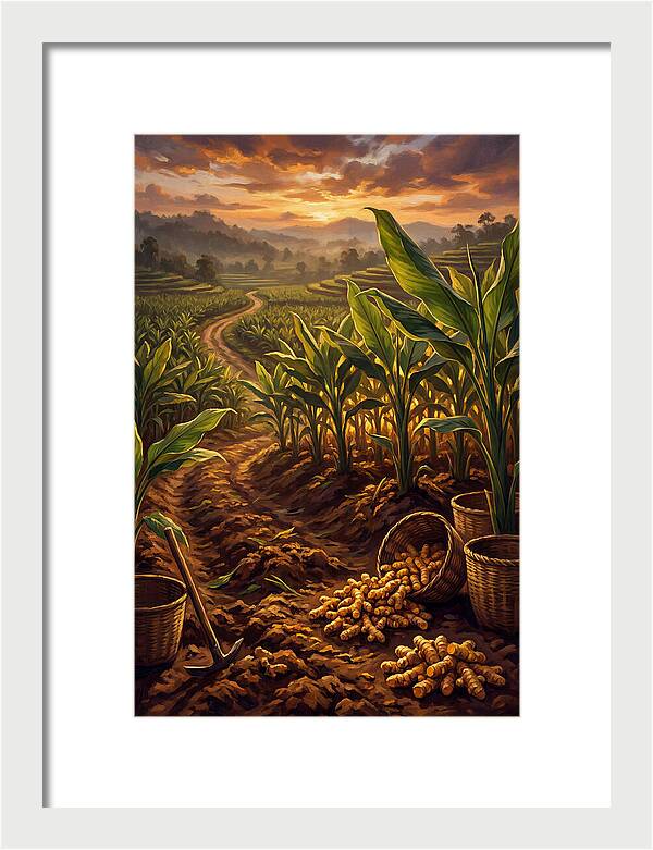 Turmeric Harvest At Sunset