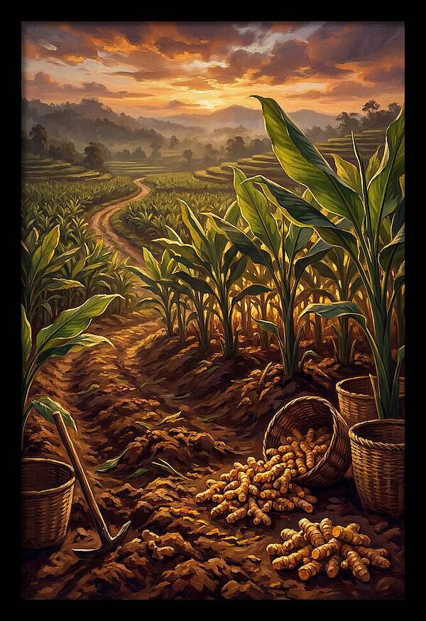 Turmeric Harvest At Sunset