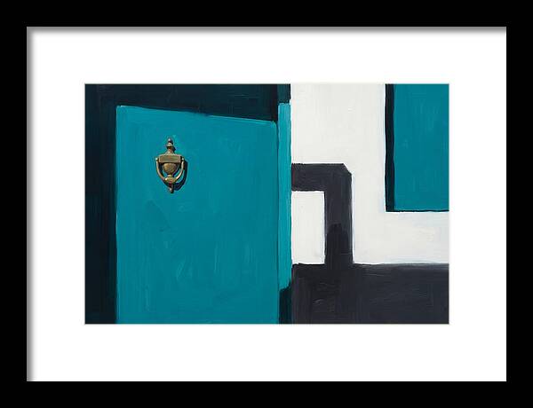 Turquoise Door With Brass Knocker