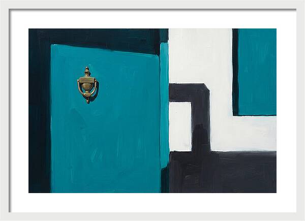 Turquoise Door With Brass Knocker