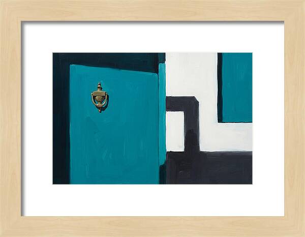 Turquoise Door With Brass Knocker