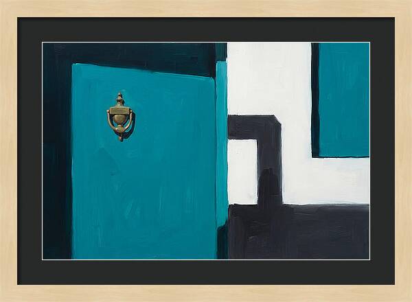 Turquoise Door With Brass Knocker