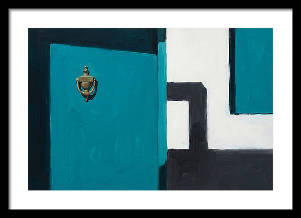 Turquoise Door With Brass Knocker
