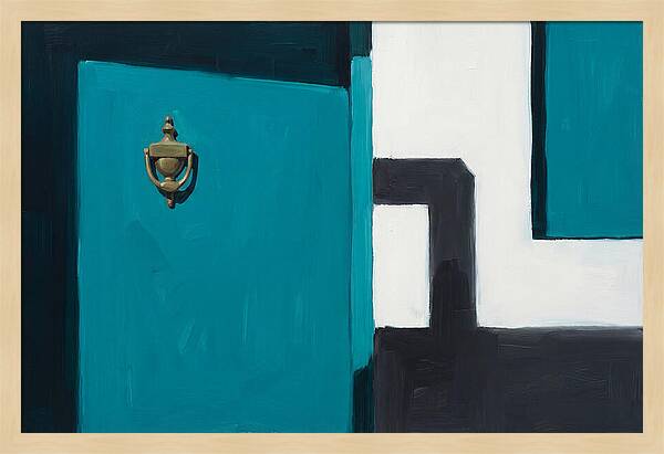 Turquoise Door With Brass Knocker
