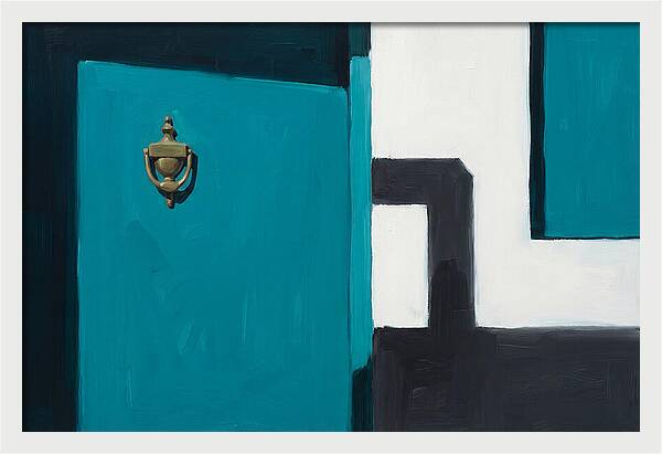 Turquoise Door With Brass Knocker