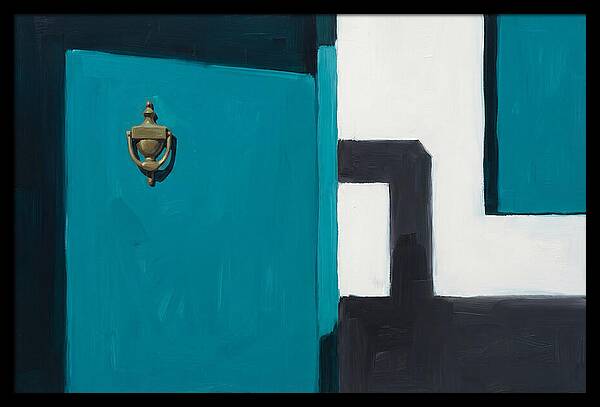 Turquoise Door With Brass Knocker