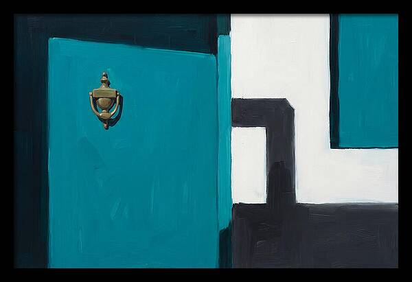 Turquoise Door With Brass Knocker