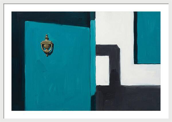 Turquoise Door With Brass Knocker
