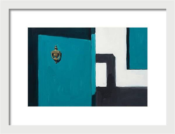 Turquoise Door With Brass Knocker