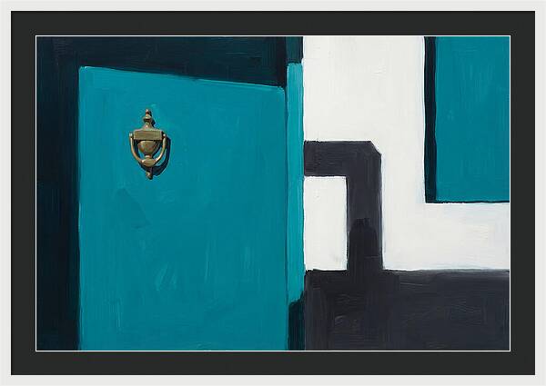Turquoise Door With Brass Knocker