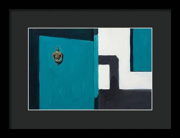 Turquoise Door With Brass Knocker