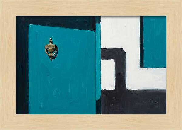 Turquoise Door With Brass Knocker