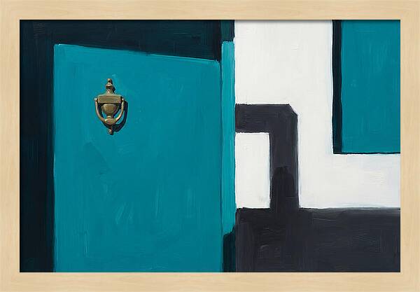Turquoise Door With Brass Knocker