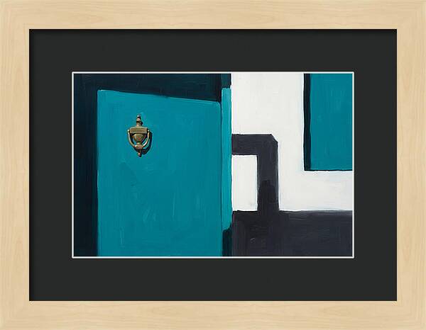 Turquoise Door With Brass Knocker
