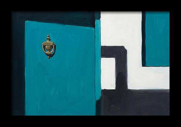 Turquoise Door With Brass Knocker