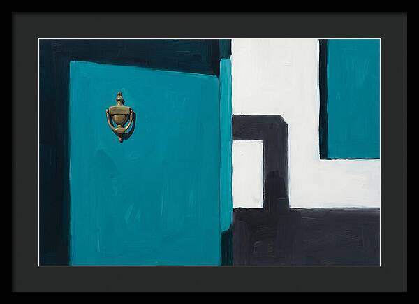 Turquoise Door With Brass Knocker