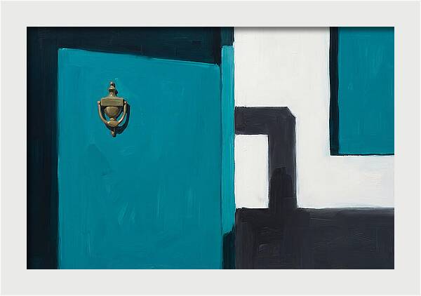 Turquoise Door With Brass Knocker
