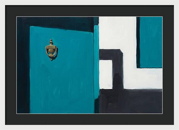 Turquoise Door With Brass Knocker