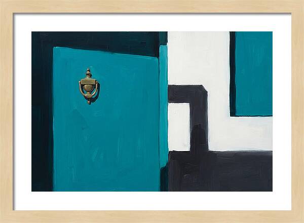 Turquoise Door With Brass Knocker