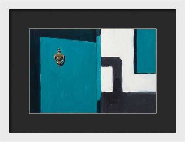Turquoise Door With Brass Knocker