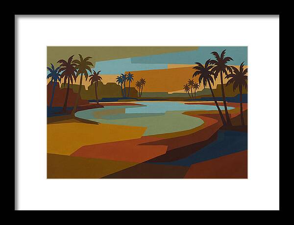 Turquoise Lagoon Surrounded By Palms