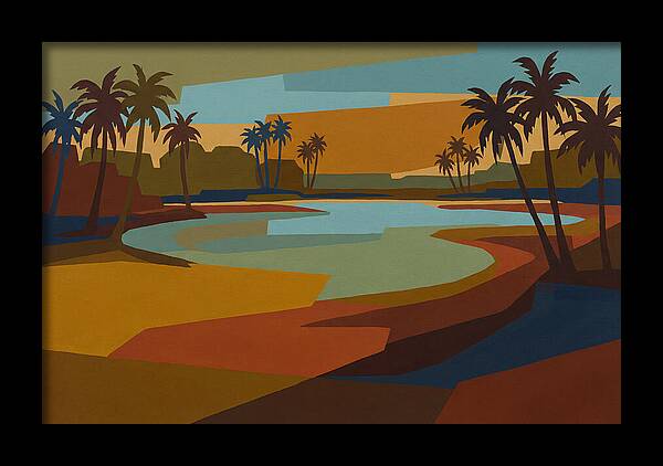 Turquoise Lagoon Surrounded By Palms