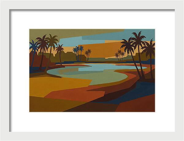 Turquoise Lagoon Surrounded By Palms
