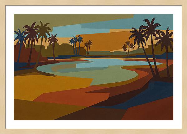Turquoise Lagoon Surrounded By Palms
