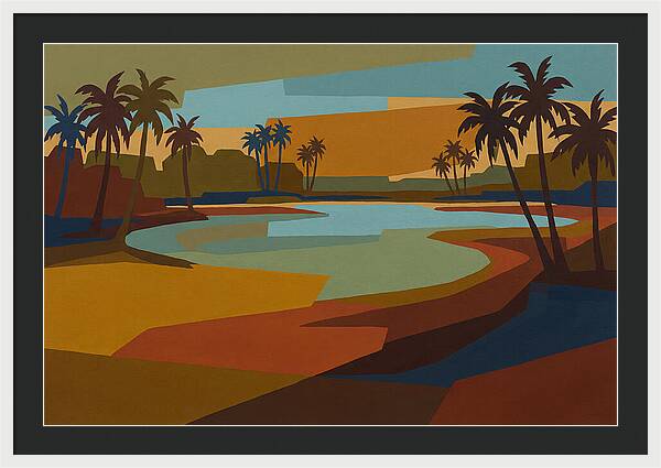 Turquoise Lagoon Surrounded By Palms