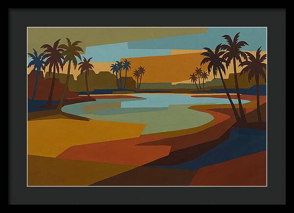 Turquoise Lagoon Surrounded By Palms
