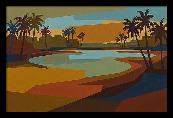 Turquoise Lagoon Surrounded By Palms