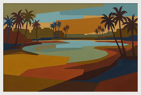 Turquoise Lagoon Surrounded By Palms