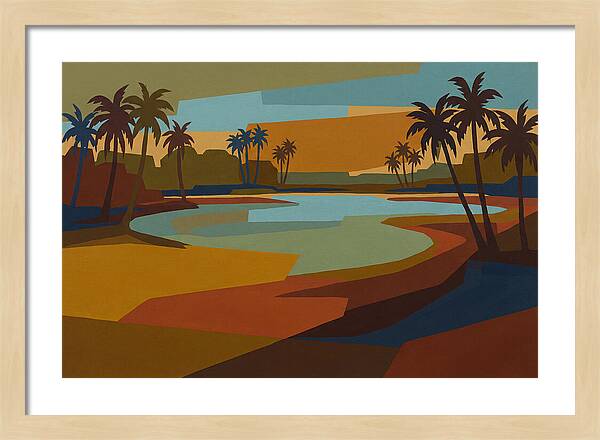 Turquoise Lagoon Surrounded By Palms