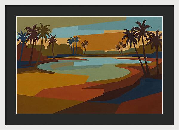 Turquoise Lagoon Surrounded By Palms
