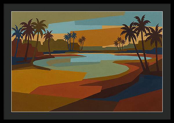 Turquoise Lagoon Surrounded By Palms