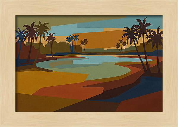 Turquoise Lagoon Surrounded By Palms