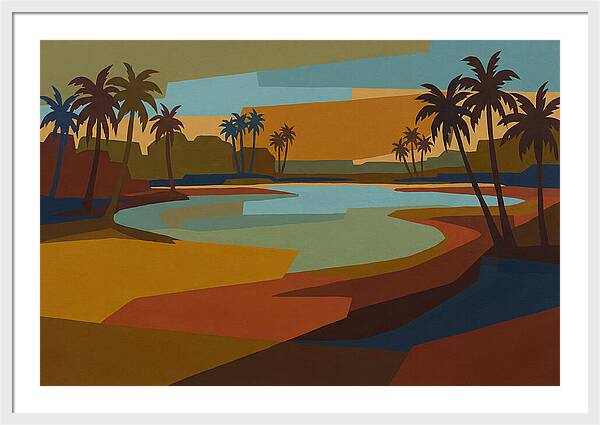 Turquoise Lagoon Surrounded By Palms