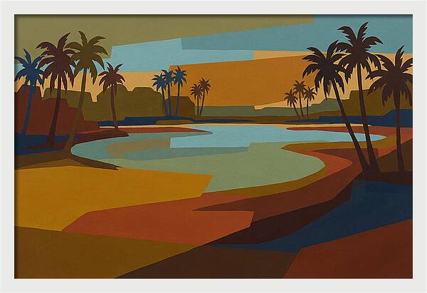 Turquoise Lagoon Surrounded By Palms