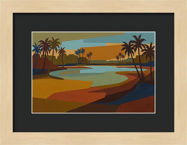 Turquoise Lagoon Surrounded By Palms
