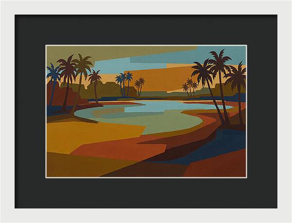 Turquoise Lagoon Surrounded By Palms