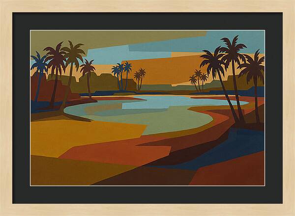 Turquoise Lagoon Surrounded By Palms