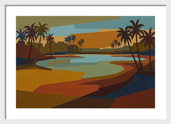 Turquoise Lagoon Surrounded By Palms