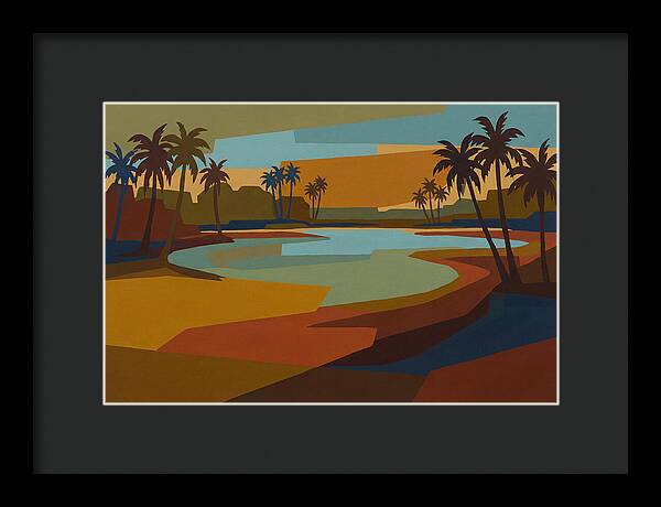 Turquoise Lagoon Surrounded By Palms