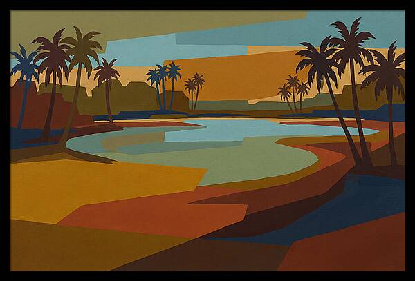 Turquoise Lagoon Surrounded By Palms