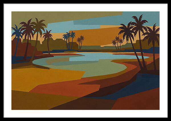 Turquoise Lagoon Surrounded By Palms